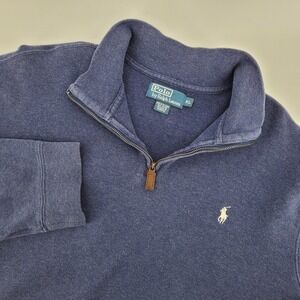 Polo Ralph Lauren 1/4 Zip Pullover XL Sweatshirt Navy‎ Blue Cotton